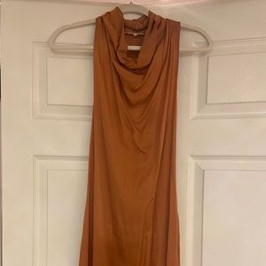 Cow neck silk dress